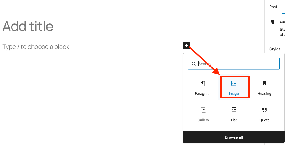Image block and media upload
