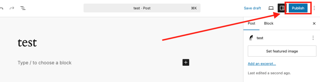 Publish confirmation screen